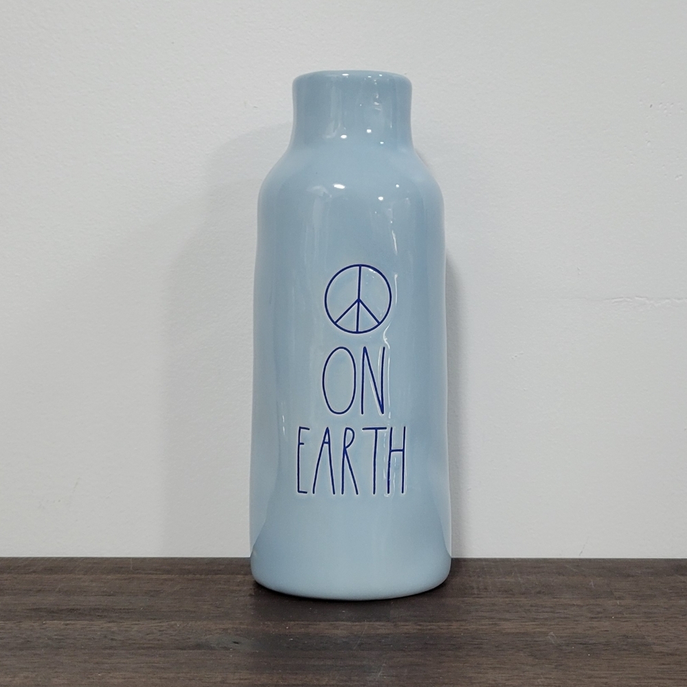 Rae Dunn Blue Peace On Earth Vase